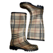 Burberry Shoes | Burberry Nova Check Plaid Rubber Rain Boots Mid Calf Beige Women's 38 Uk 5 Us 8 | Color: Black | Size: 8