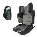 My Babiie Compact Folding Highback Booster Car Seat - ISOFIX, 100-150cm (Approx. 4-12 Years, Group 2/3), i-Size R129, Adjustable, Portable, Child high Back seat, 8 Position Headrest - Black & Grey