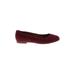 Margaux Flats: Ballet Chunky Heel Classic Burgundy Print Shoes - Women's Size 7 1/2 - Round Toe