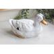 White Seated Duck Soup Tureen Vintage