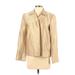 Dana Buchman Silk Blazer Jacket: Below Hip Gold Print Jackets & Outerwear - Women's Size 4