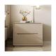 KiLoom Simple Nightstand Nightstand Square Wood End Table Leather Bedside Table 2 Drawers Bedside Cabinet 40/45/50cm (Beige 45x40x50cm)