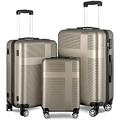 Luggage Sets, 3 Piece Luggage Expandable Suitcase Set, Lightweight Hardshell 4-Wheel Spinner Luggage with TSA Lock, ABS Carry on 3 Piece Sets Clearance Suitcase Sets (20"/24"/28"), Champagne As shown,