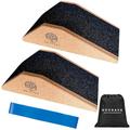 NEOSAVA Cork Squat Wedge Block Non Slip Professional 2 Pack Squat Ramp, Slant Board Professional Squat Ramp for Weightlifting and Fitness Squat Platform for Heel with Bag and Elastic Hip Band.