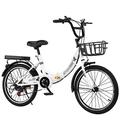 Folding Bike Foldable Bicycle with 6 Speed Gears 20-inch High Carbon Steel Mountain Bicycle Bike City Bike Commuter Bike for Men Women (B 20in)