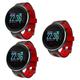 Hemobllo 3pcs Smartwatch with Heart Rate Monitor Heart Rate Monitor Smartband Fitness Red Plate Touch