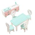 Totority 5 Sets Doll's House Restaurant Wood Mini Cabinet Kids Mini Table and Chair Dollhouse Miniatures Miniture House Modern Dollhouse Tiny Stuff Furniture Toy Set Child Wooden