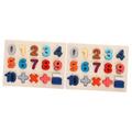 ibasenice 2 Sets Number Puzzle Toy Baby Toy Puzzle for Toddlers Kids Educational Toys Toddler Animal Toys Shape Stacker Blocks Kids Puzzles Learning Puzzle Toys Wooden Jigsaw Puzzle Child