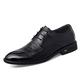 Ninepointninetynine Formal Shoes Dress Oxford for Men Lace Up Split Round Toe Crocodile Embossed Derby Shoes Vegan Leather Rubber Sole Low Top Resistant Non Slip (Color : Black, Size : 7.5 UK)