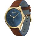 Quarzuhr HUGO "SMASH, 1530134" Armbanduhren blau (braun) Herren Quarzuhren