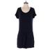 Lou & Grey for LOFT Casual Dress - Mini Scoop Neck Short sleeves: Blue Print Dresses - Women's Size Small