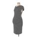 Queen Mum Casual Dress - Bodycon High Neck Short sleeves: Gray Dresses - Women's Size Medium Maternity