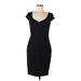 H&M Cocktail Dress - Sheath V Neck Short sleeves: Black Print Dresses - Women's Size 8