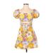 Wild Fable Casual Dress - Mini: Yellow Print Dresses - Women's Size X-Small