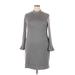 White House Black Market Casual Dress - Mini Mock 3/4 sleeves: Gray Dresses - Women's Size X-Large