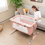 Babyjoy Folding Baby Bassinet Co-Sleeper with 4 Adjustable Heights, - See Details