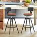 LUE BONA 26 in to 38 in Adjustable Height Faux Leather Upholstered Swivel Bar Stool with Metal Legs (Set of 2 )