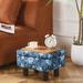 Multifunctional Upholstered Sofa Stool Step Stool - Blue Flower