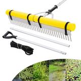 Costway Floating Weed Lake Rake Pond Weed Cutter with Foam Floats, - See Details
