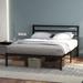 Bonzy Home 4 Sizes Jerniyah Wood & Black Modern Metal Platform Bed Wood & Metal/Metal in Black/Brown | Queen | Wayfair WB001BF2003Q-BK