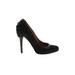 Badgley Mischka Heels: Pumps Stilleto Cocktail Party Black Print Shoes - Women's Size 7 1/2 - Almond Toe