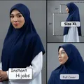 Hijab musulman uni avec partie du ruisseau écharpe islamique à enfiler foulard de qualité