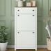 Keyly inc 12 Pair Shoe Storage Cabinet Manufactured Wood in White | 47.2 H x 23.6 W x 9.4 D in | Wayfair HZ-WF308547AAK