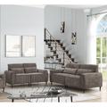 Lilola Home 2 - Piece Living Room Set Chenille, Metal in Gray | 35 H x 74 W x 35 D in | Wayfair Living Room Sets 89119-SL