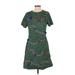 Love & Let Love Casual Dress - A-Line Crew Neck Short sleeves: Green Dresses - Women's Size Small