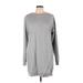 by the way. Casual Dress - Sweater Dress High Neck Long sleeves: Gray Marled Dresses - Women's Size Large