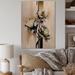 House of Hampton® White Orchid Flower On Golden Beige Paint I White Orchid Flower On Golden Beige Paint I - Unframed Print on Wood Metal | Wayfair