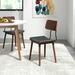 Corrigan Studio® Bentwood Modern Dining Chair w/ PU Leather Seat & Wooden Legs – Kitchen, Desk, Lounge Chair- Set Of 2 in Black/Brown | Wayfair