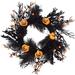 The Holiday Aisle® Halloween Wreaths for Front Door, 18 inch Vintage Artificial Wreath w/ Ghost Pumpkins | 5 H x 18 W x 18 D in | Wayfair