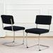 Latitude Run® Modern simple light luxury dining chair White chair Home bedroom stool back Teddy Upholstered/ in Black | Wayfair