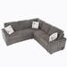 Brown Sectional - Latitude Run® 83" L-Shaped Pull Out Sofa Bed Modern Convertible Sleeper Sofa w/ 2 USB ports | 32.6 H x 83 W x 83 D in | Wayfair