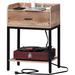 17 Stories Wenche Nightstand Wood/Metal in Black/Brown | 24 H x 17 W x 12 D in | Wayfair 29265E31D519483BAFDD24CA75A3AEA1