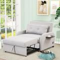 Ebern Designs Mardig 41.61" Sofa Bed Pull Out Couch Small Couch Small Sofa Linen in Gray | 34.21 H x 41.61 W x 36.71 D in | Wayfair