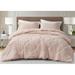 Ebern Designs Saronville Microfiber Comforter Set Polyester/Polyfill/Microfiber in Pink/Yellow | Oversized King Comforter + 2 King Shams | Wayfair