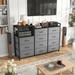 Ebern Designs Salara Dresser for Bedroom w/ 11 Drawers, Long Dresser TV Stand in Gray | 39.4 H x 49.6 W x 11.4 D in | Wayfair