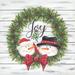 The Holiday Aisle® Joy Snowman Wreath On Canvas by Lisa Kennedy Print Canvas in Green/Red | 20 H x 20 W x 1.25 D in | Wayfair