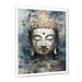 Bungalow Rose Religious Royal Buddhism Statue On Canvas Print Metal in Blue/Gray | 40 H x 30 W x 1.5 D in | Wayfair