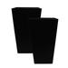 Ebern Designs Kynzley Modern Recycled Plastic Tapered Square Planters Resin/Plastic in Black | 20 H x 12 W x 12 D in | Wayfair