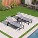 Ebern Designs Marcianna Outdoor Metal Chaise Lounge w/ Table Metal in Gray | 38.19 H x 24.8 W x 74.02 D in | Wayfair