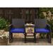 walsunny Seating Group w/ Cushions Synthetic Wicker/All - Weather Wicker/Wicker/Rattan in Blue | Outdoor Furniture | Wayfair WF-TBLS005