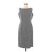 Tahari by ASL Casual Dress - Sheath: Gray Solid Dresses - Women's Size 8