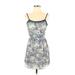 Hollister Casual Dress - Mini Scoop Neck Sleeveless: Blue Floral Dresses - New - Women's Size X-Small