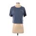 Grayson Threads Short Sleeve T-Shirt: Blue Graphic Tops - Women's Size X-Small