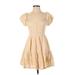 American Eagle Outfitters Casual Dress - A-Line: Tan Print Dresses - Women's Size Small Petite