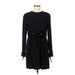 RED Valentino Casual Dress High Neck Long sleeves: Black Print Dresses - Women's Size 44