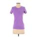 Nike Active T-Shirt: Purple Solid Activewear - Women's Size Small